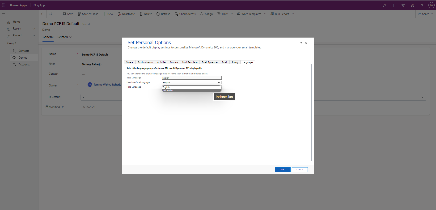 Change Base Language