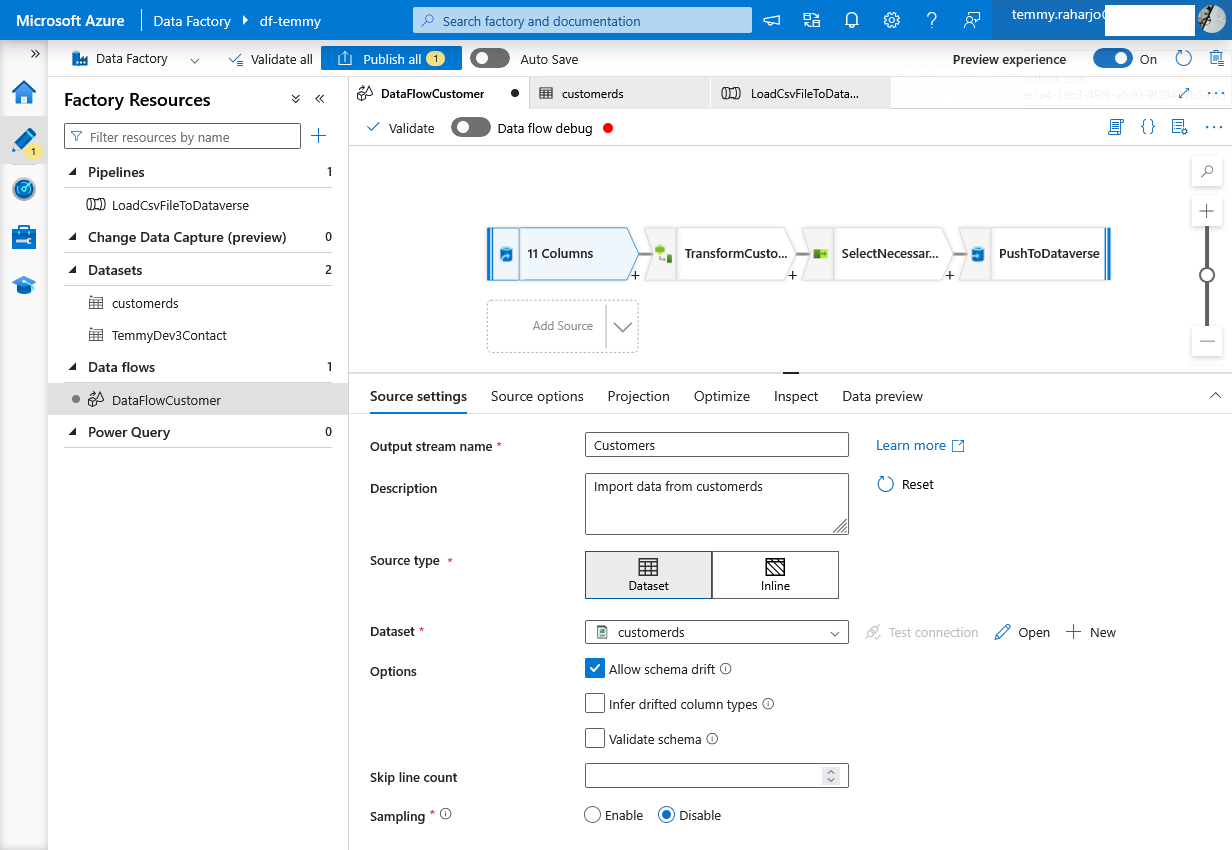 Get Customer from Azure Blob Storage CSV file