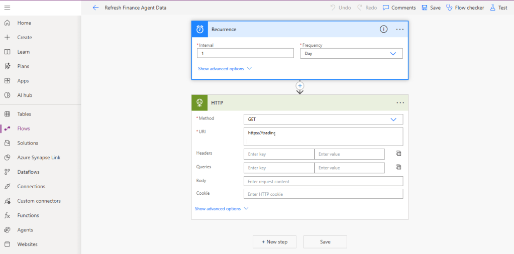Power Automate Flow to call the scrape trigger