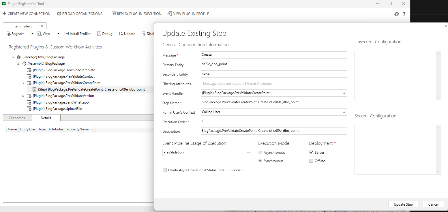 Create plugin step