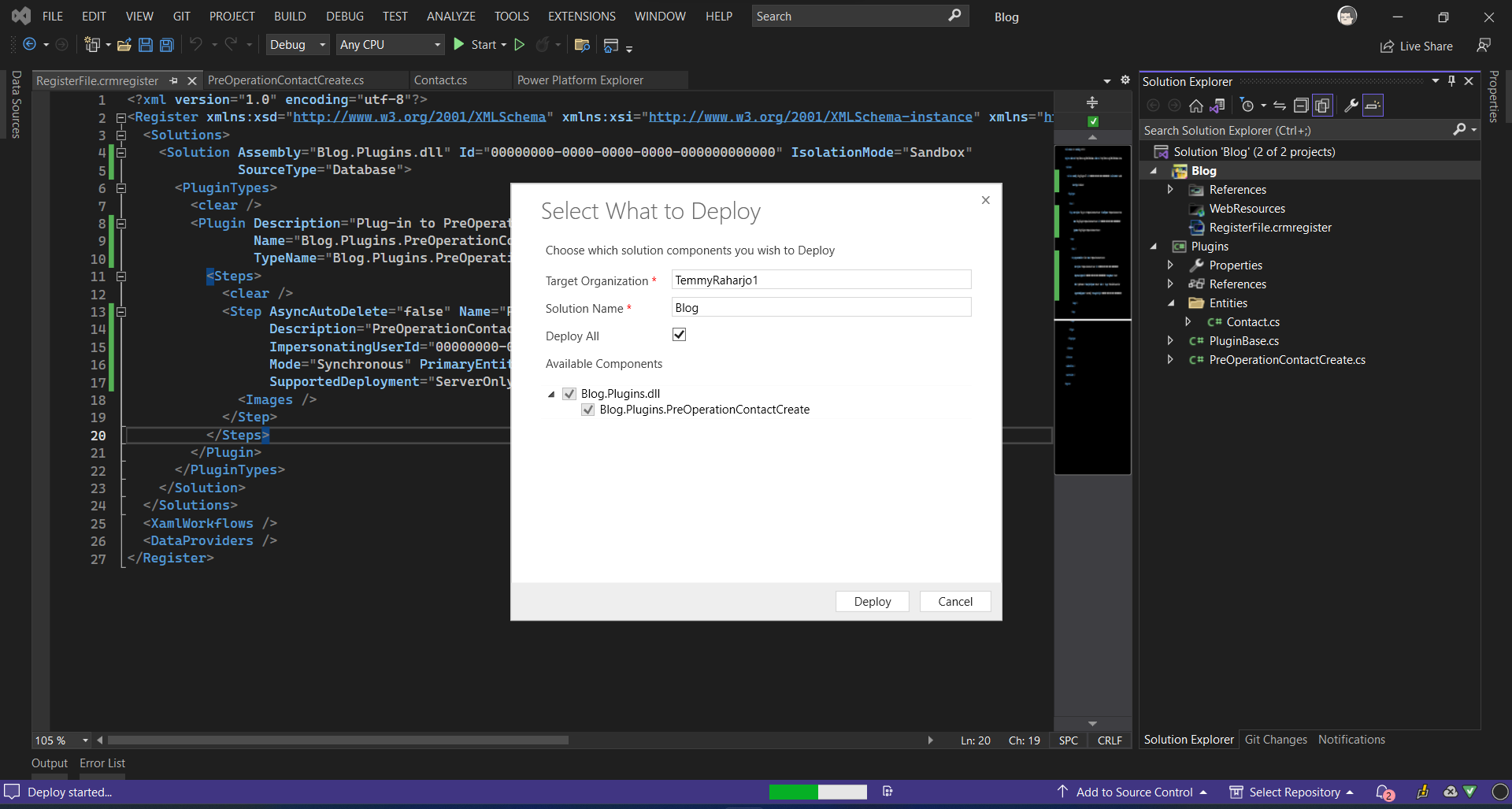Deploy the plugin