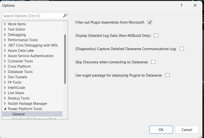 Set "Use nuget package for deploying Plugins to Dataverse"