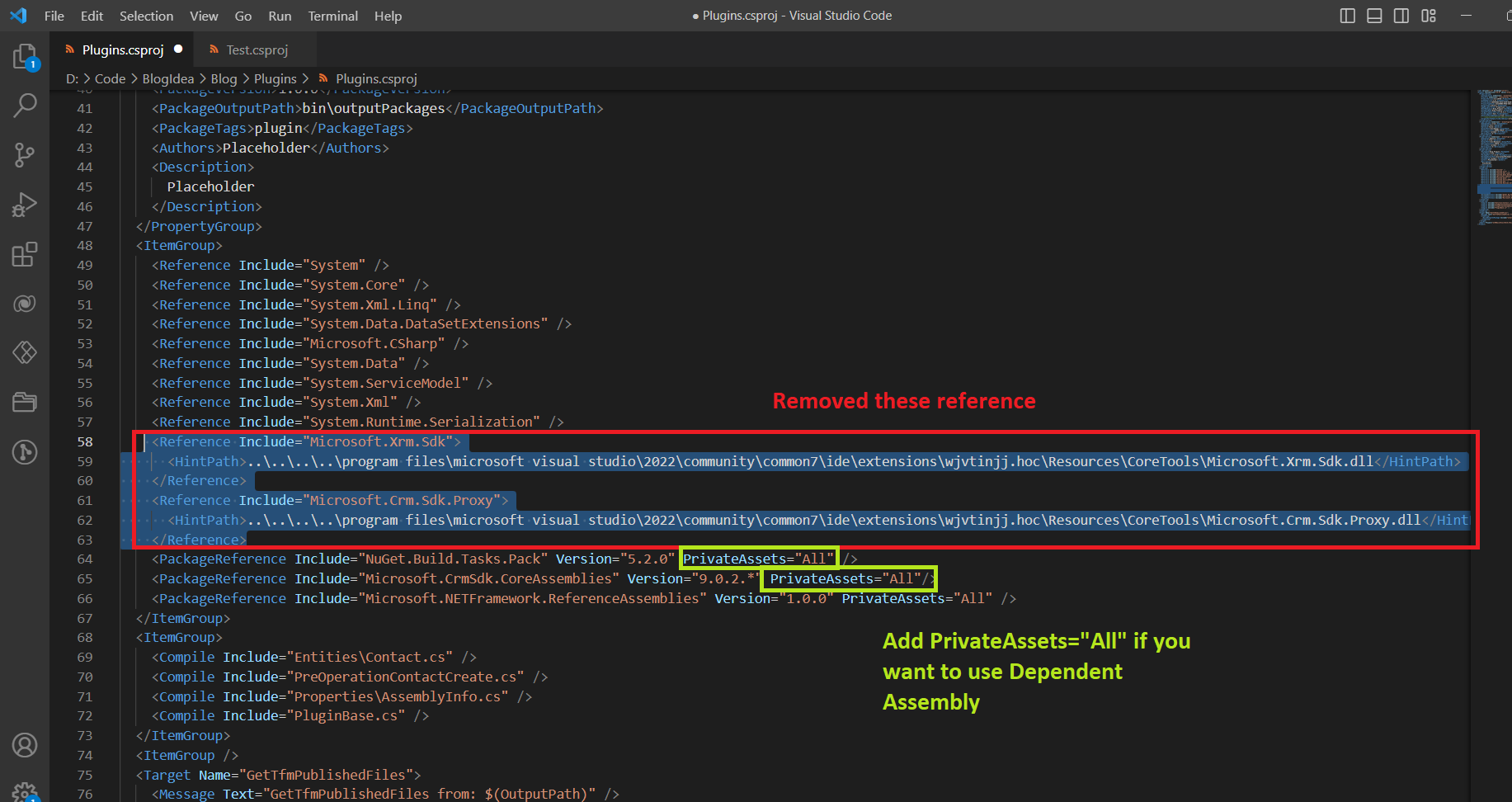 Fix the Plugins.csproj