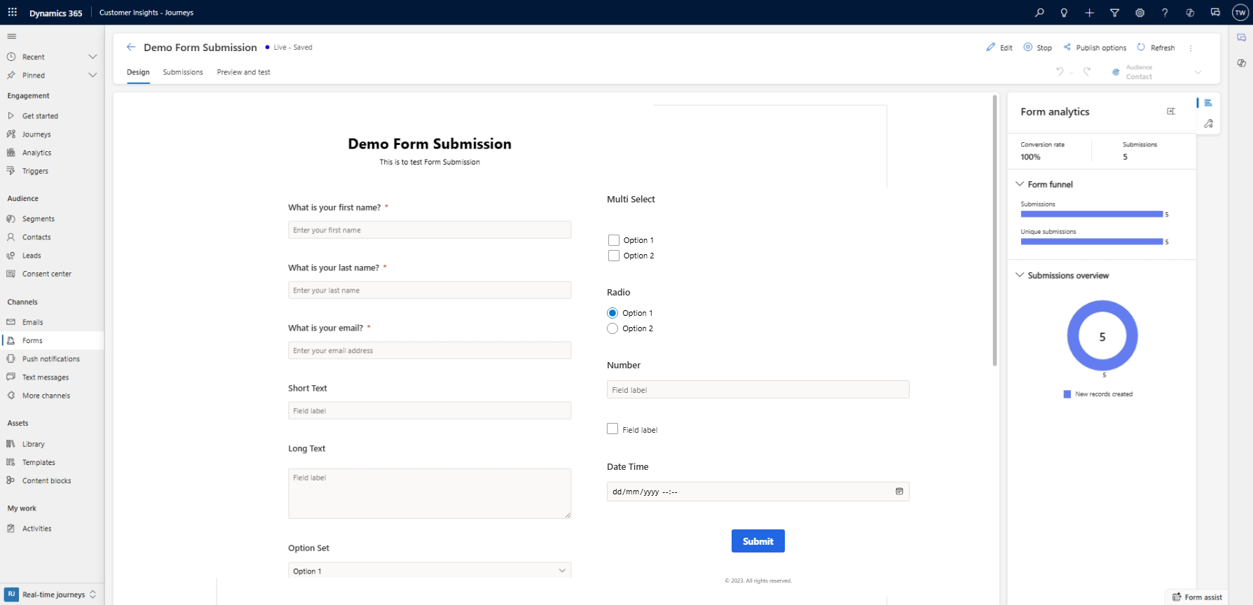 Registration Form setup