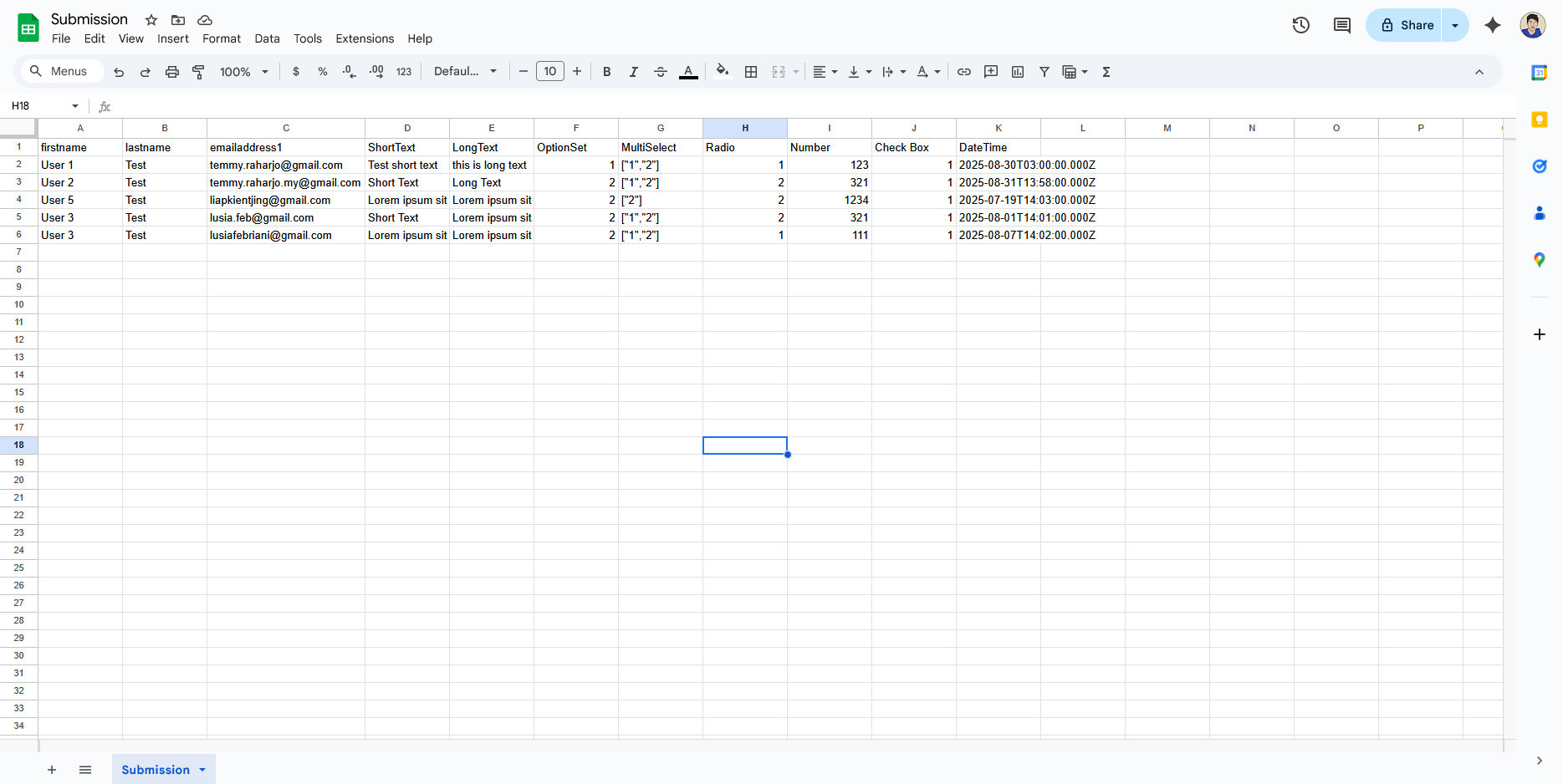 Attachment result