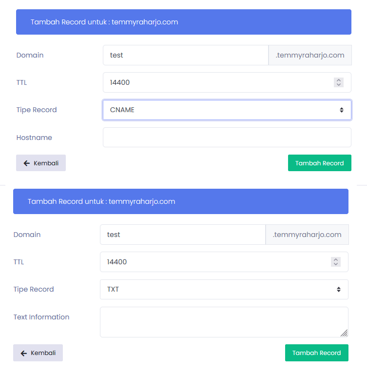 Add CNAME and TXT to your domain provider to validate your domain ownership