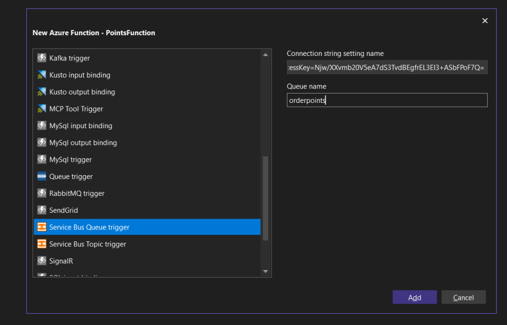 Create a .NET project to handle the Service Bus Queue trigger