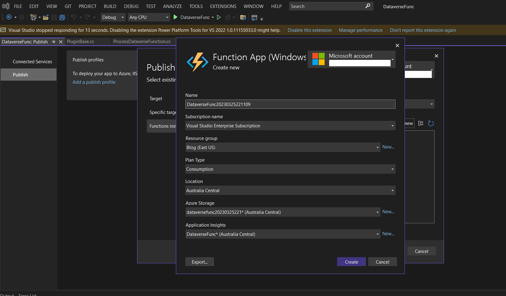 Create new Function App