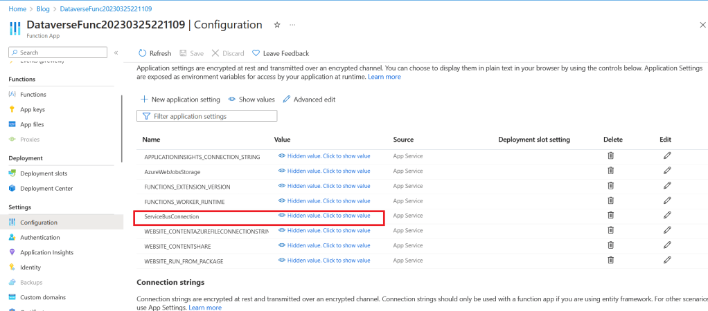 Create the Service Bus Connection