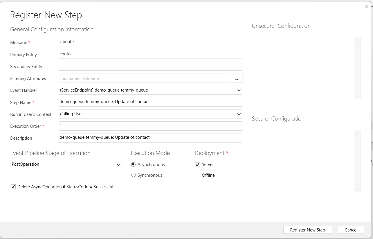 Register new step