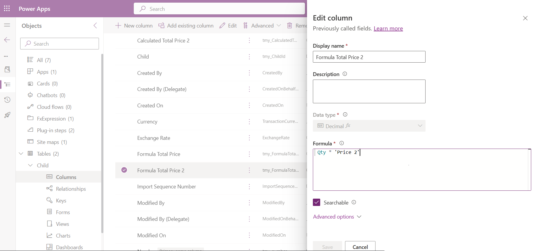 Formula Column 2