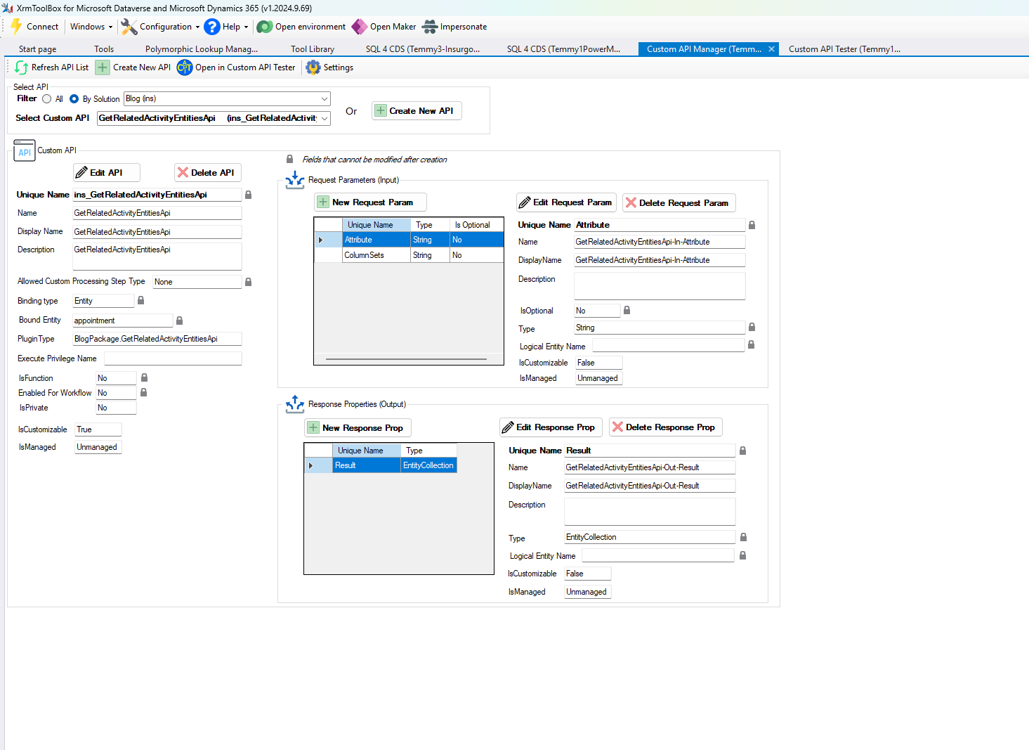 Custom API GetRelatedActivityEntitiesApi
