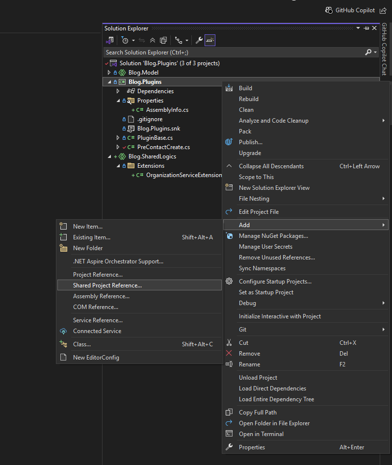 Add reference to the Shared Project