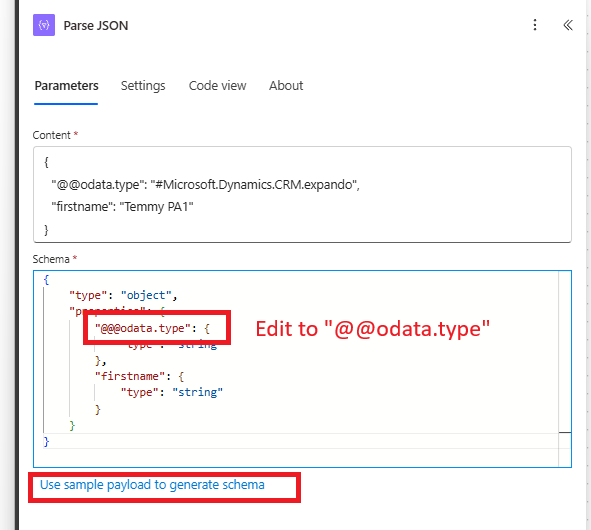 Correcting the schema