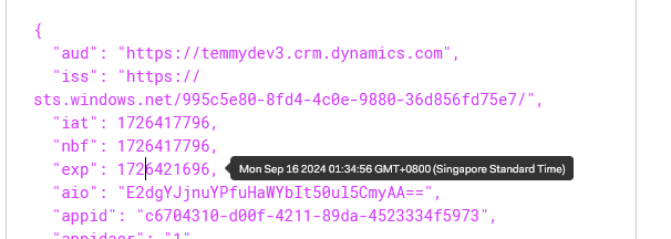 Validate token expiry is around 1 hour based on my manual test