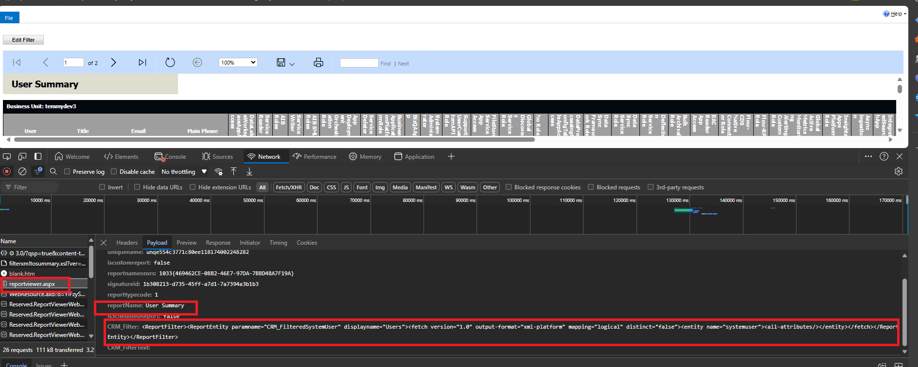 Get the ReportName and ReportXML