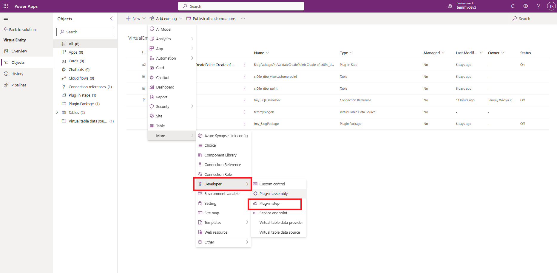 Add plugin step