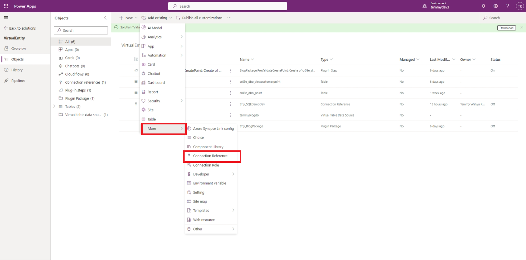 Add SQL Connection Reference
