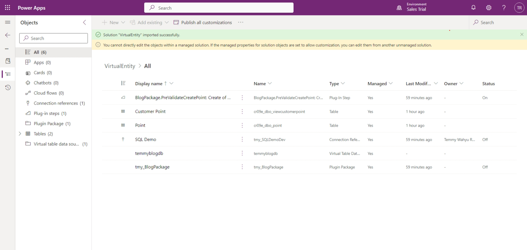 Components for Virtual Table