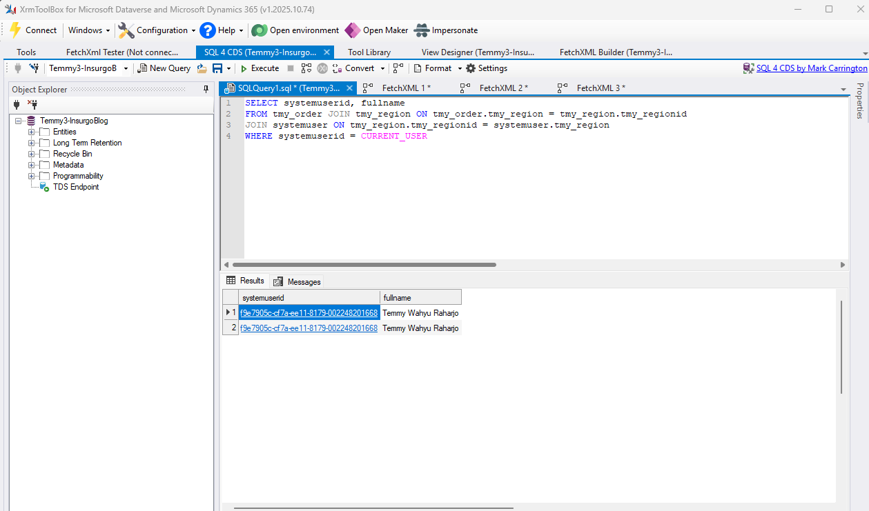 Generate the SQL Query using SQL4CDS