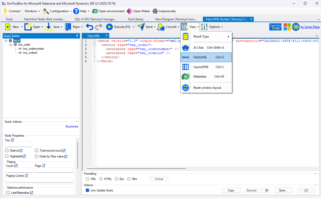 FetchXML Builder tool