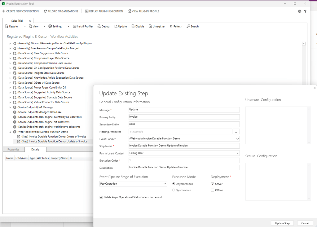 Register Plugin Steps
