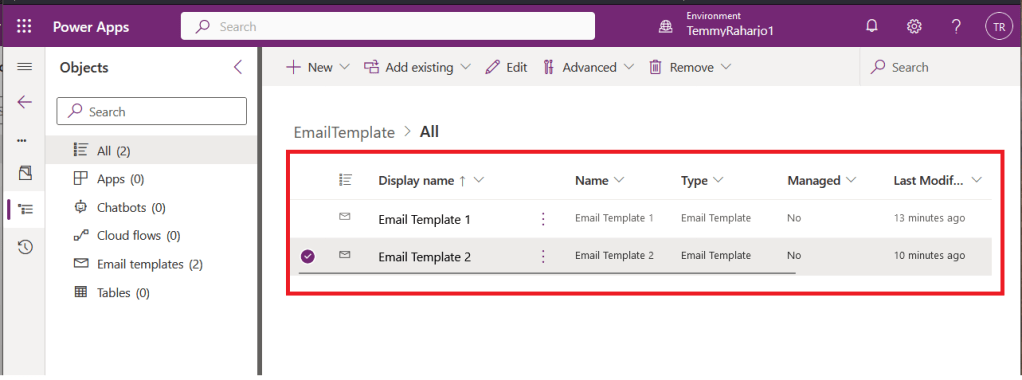 Solution and the Email templates