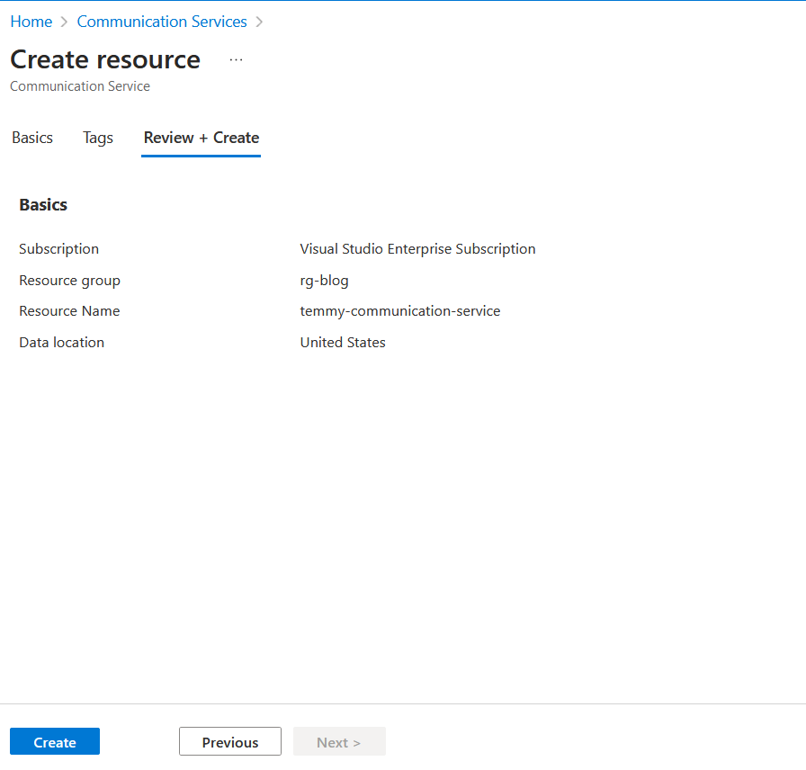 Create Communication Service
