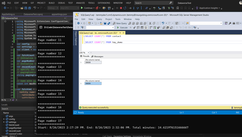 ExecuteMultipleRequest result