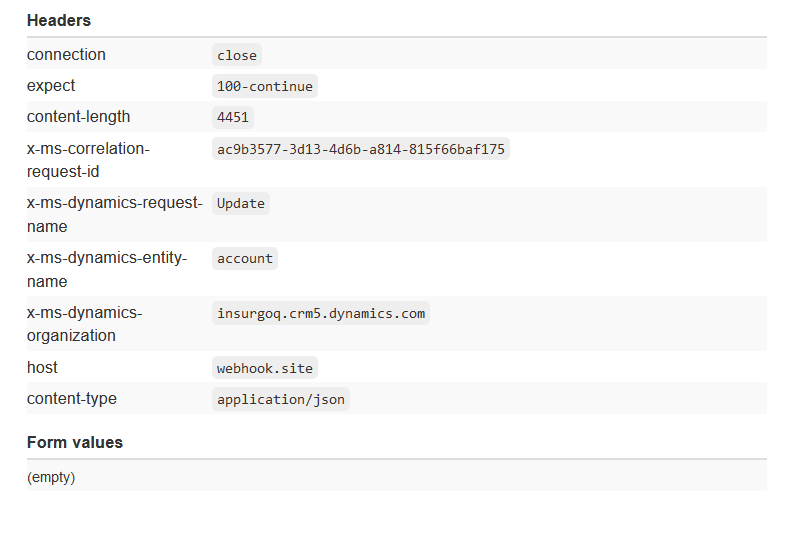 Webhook header request