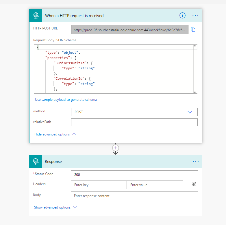 Sample HTTP cloud flow for replacing Azure function