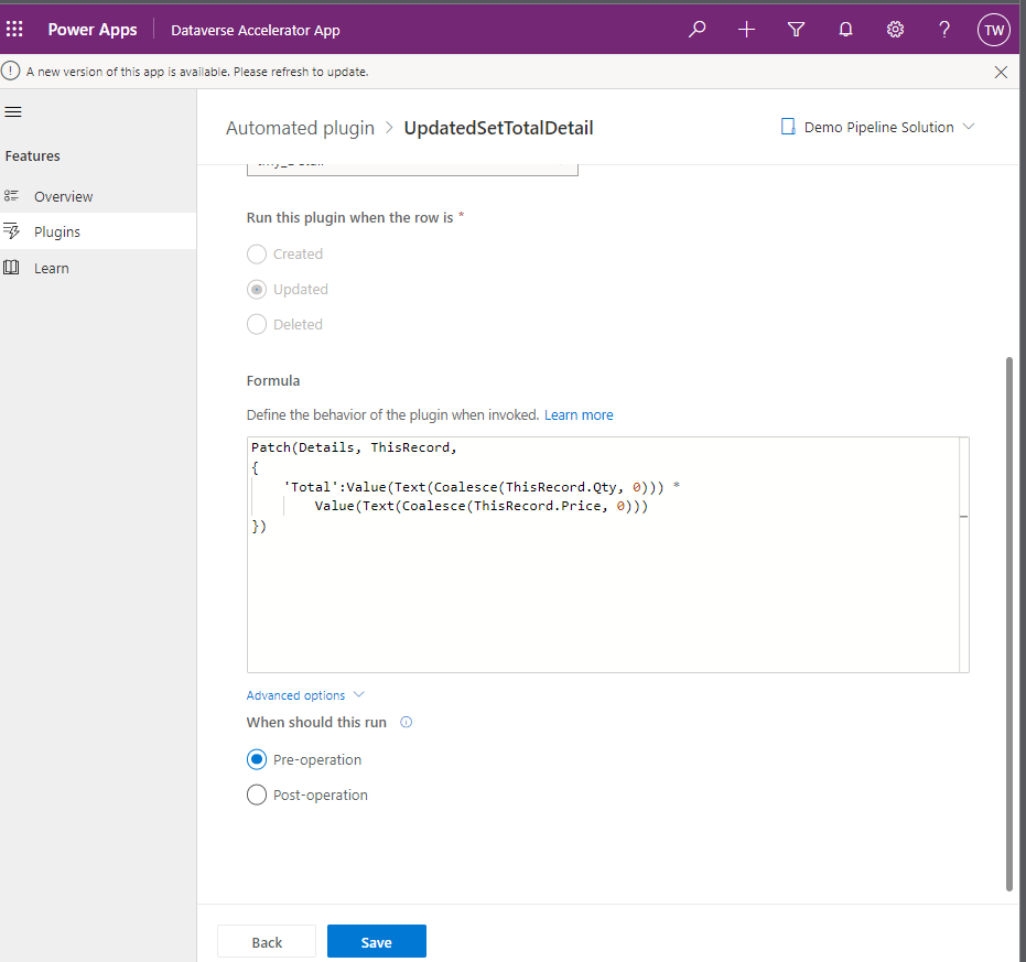 Automated Plugin to calculate total