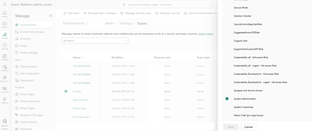 Add the Access Team and assign the security role