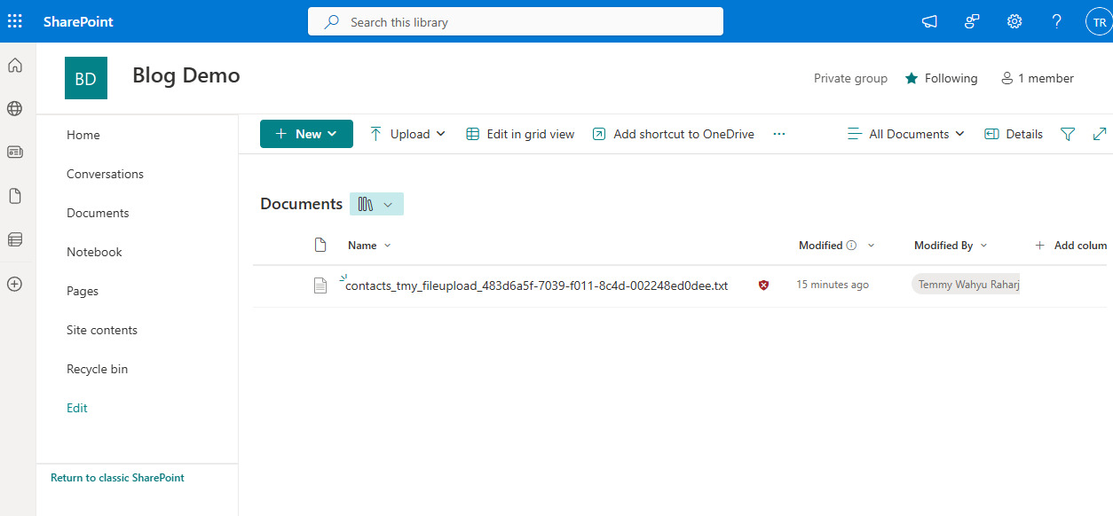 SharePoint showed the file as "Malware" detected.
