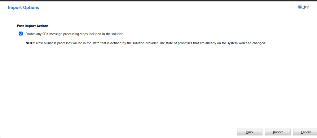 There is no dialog to create new connection using legacy import solution