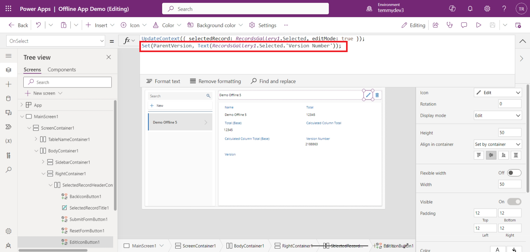Add ParentVersion variable and set it based on "Version Number"