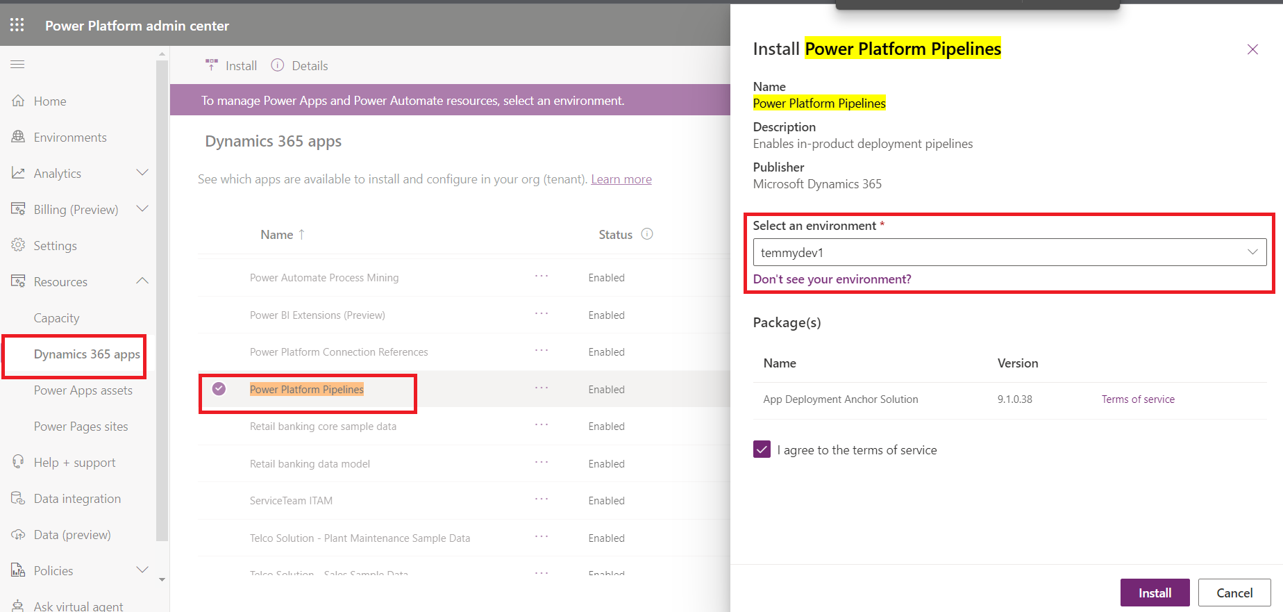 Install Power Platform Pipelines