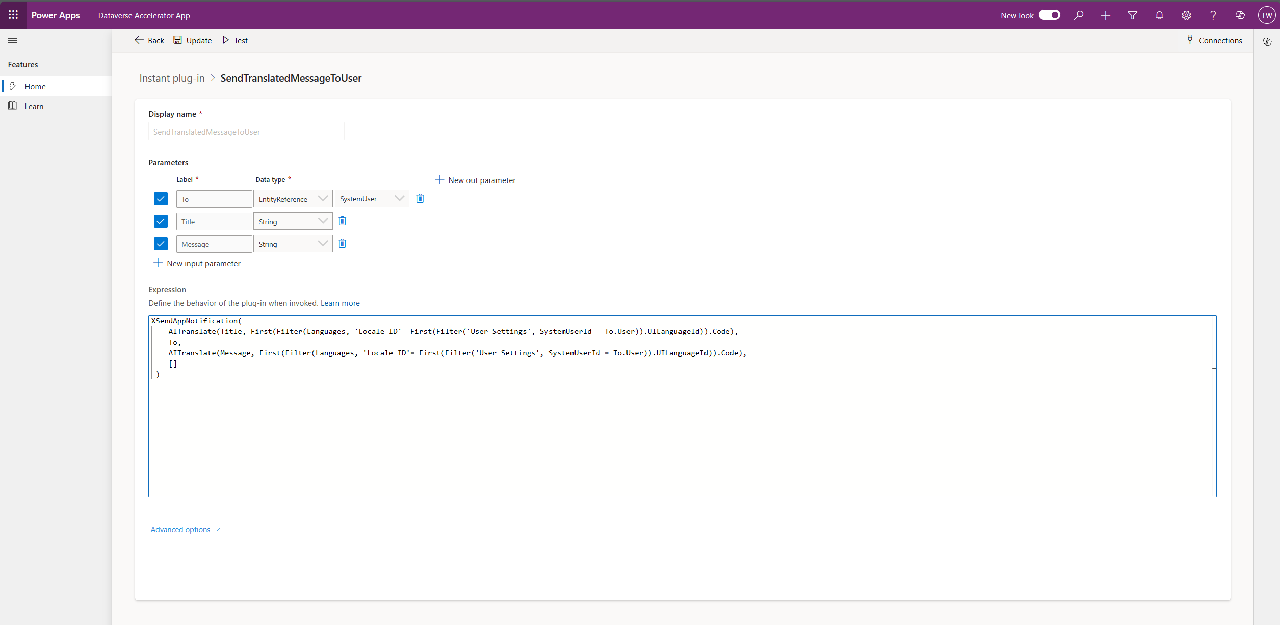 Dataverse Instant plug-in