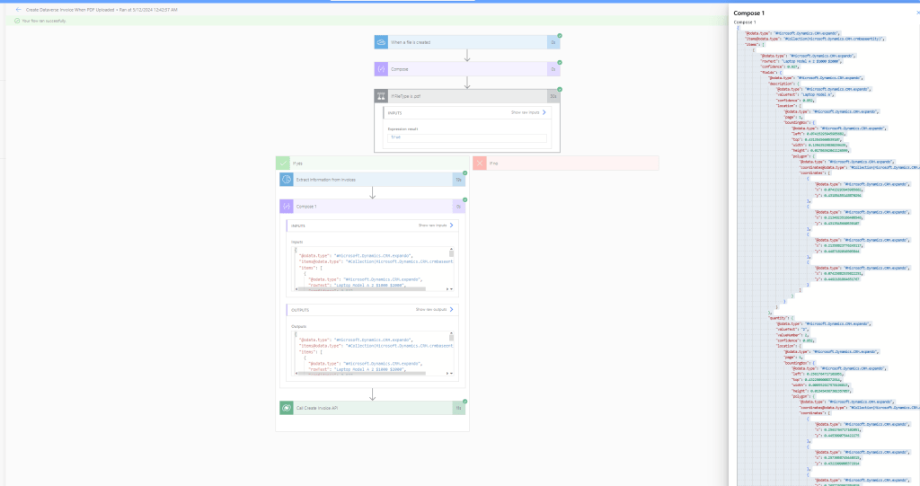 Extract Information from invoices output