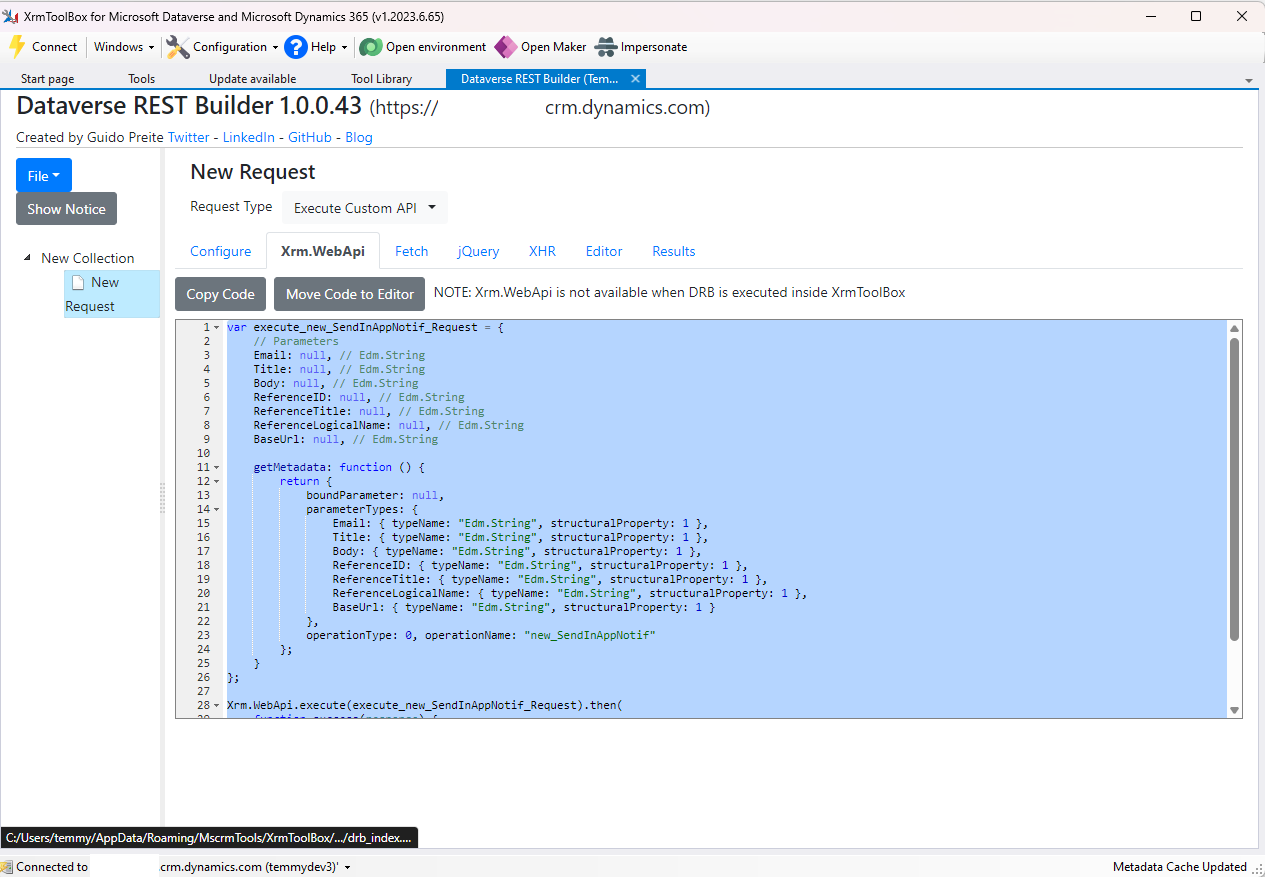Dataverse Rest Builder