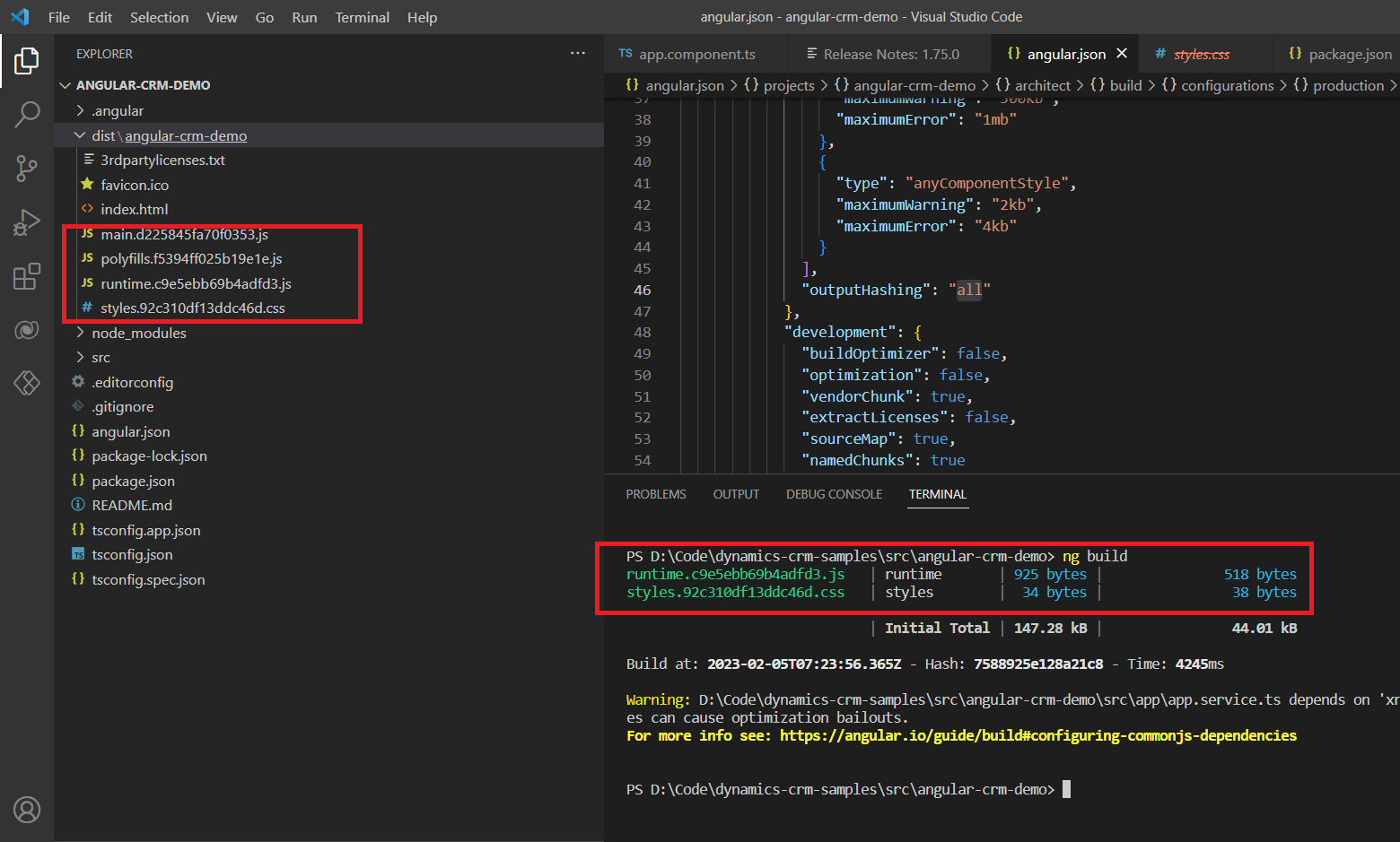 All the files generated by "ng build" automatically have hashing names.