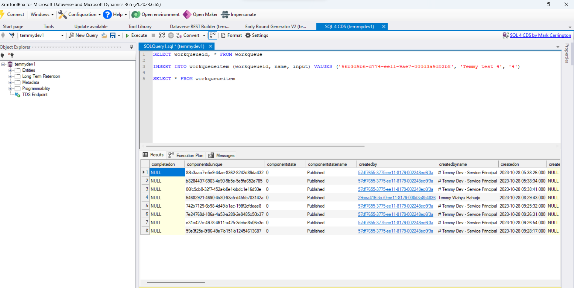 Check workqueue via SQL4CDS