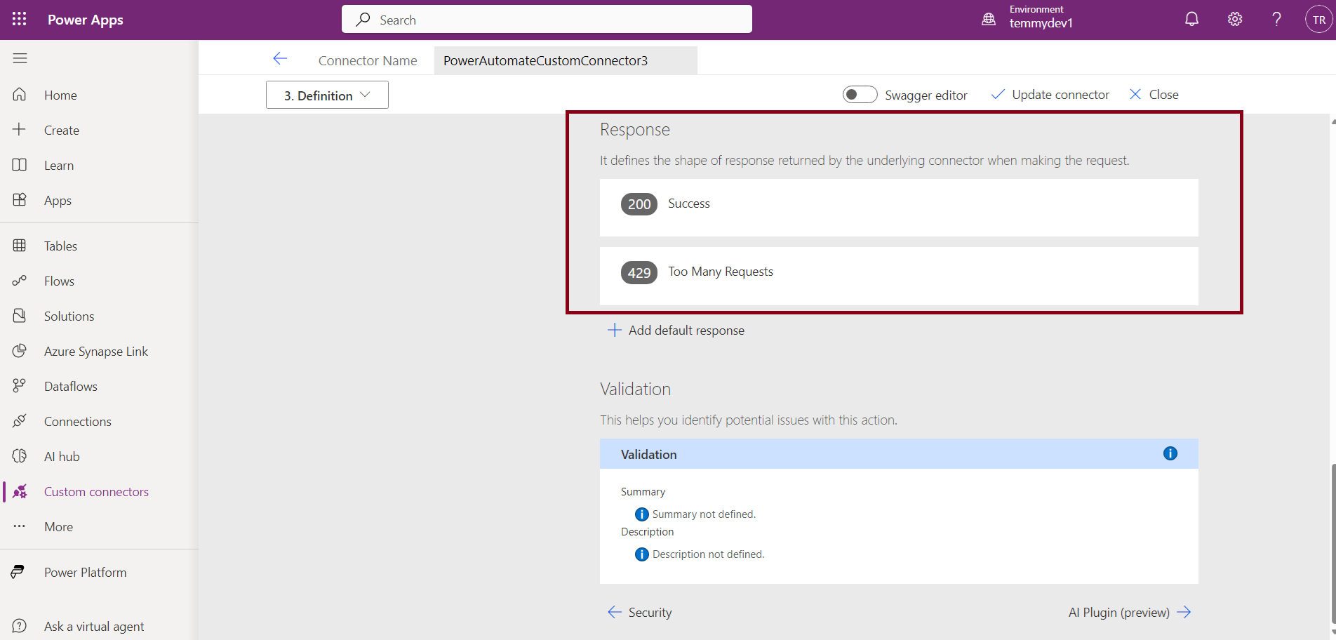 Update Response API