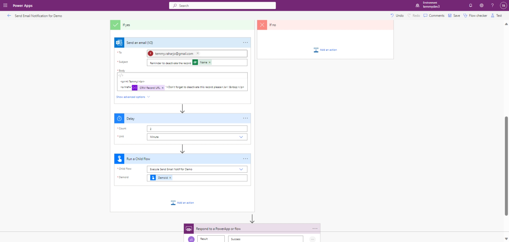 Send Email Notification for Demo part 2
