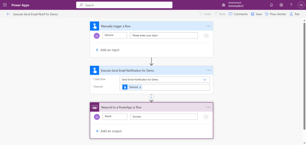 Flow Execute Send Email Notif for Demo