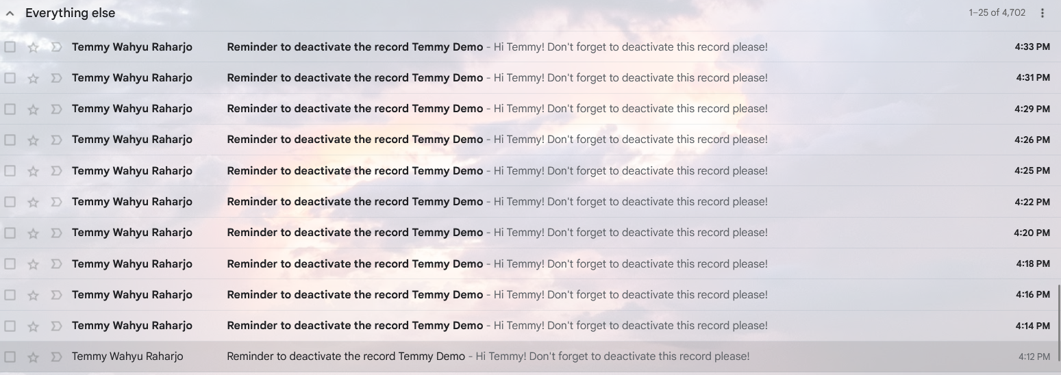 Email in my inbox