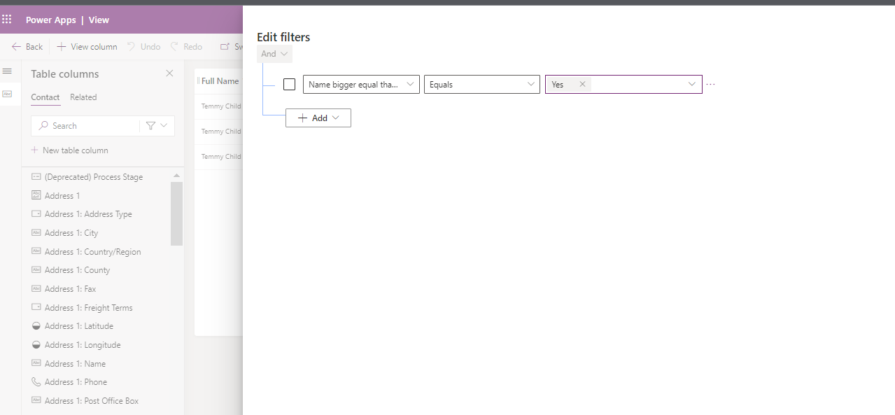 Filter using formula column