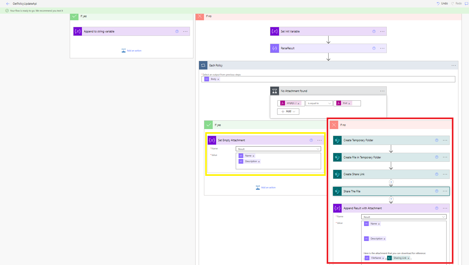 Process the display response in PVA