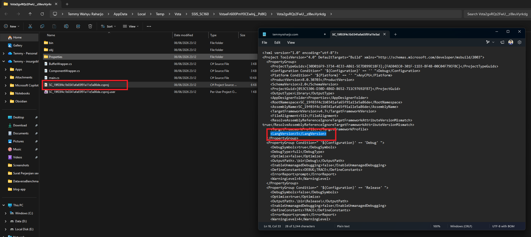 Add LangVersion into csproj