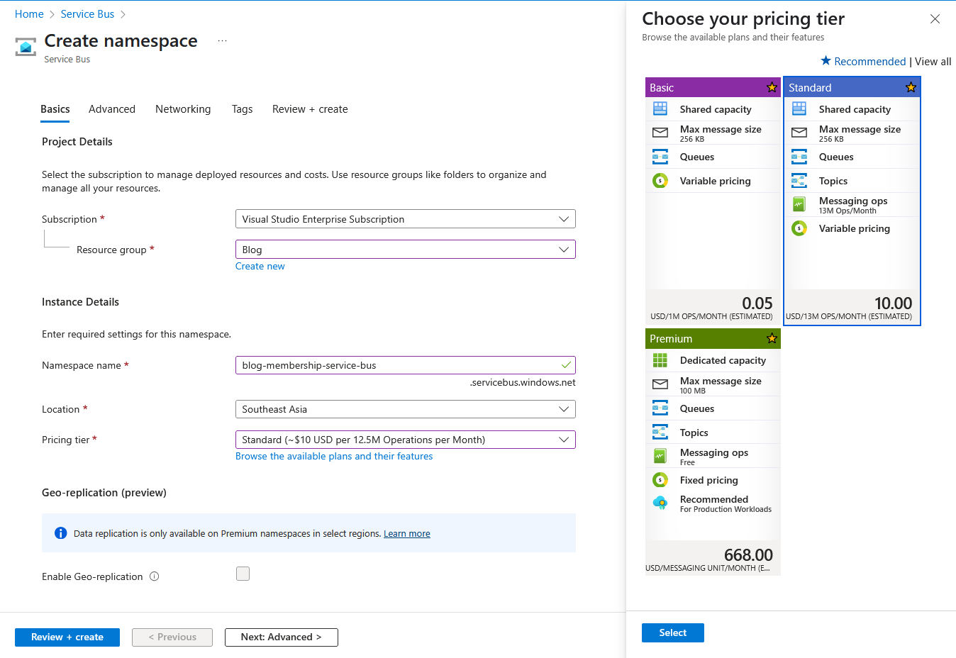 Create Service Bus